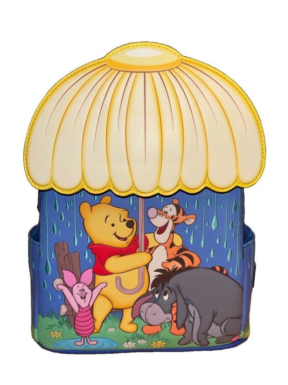 Loungefly Winnie the Pooh Umbrella Panel Backpack in Yellow and Blue